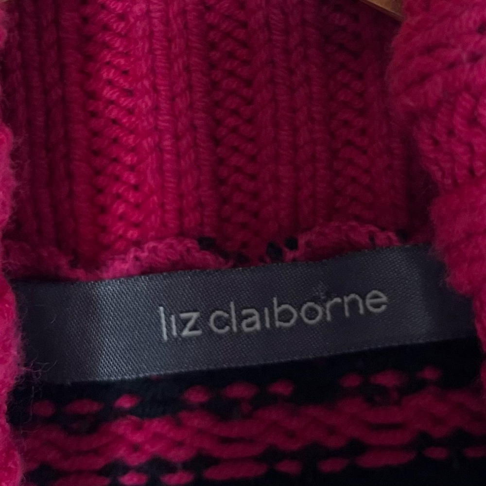 Vintage 90’s Liz Claiborne Chunky Cable Knit Turtleneck Sweater Size S - Picture 3 of 13